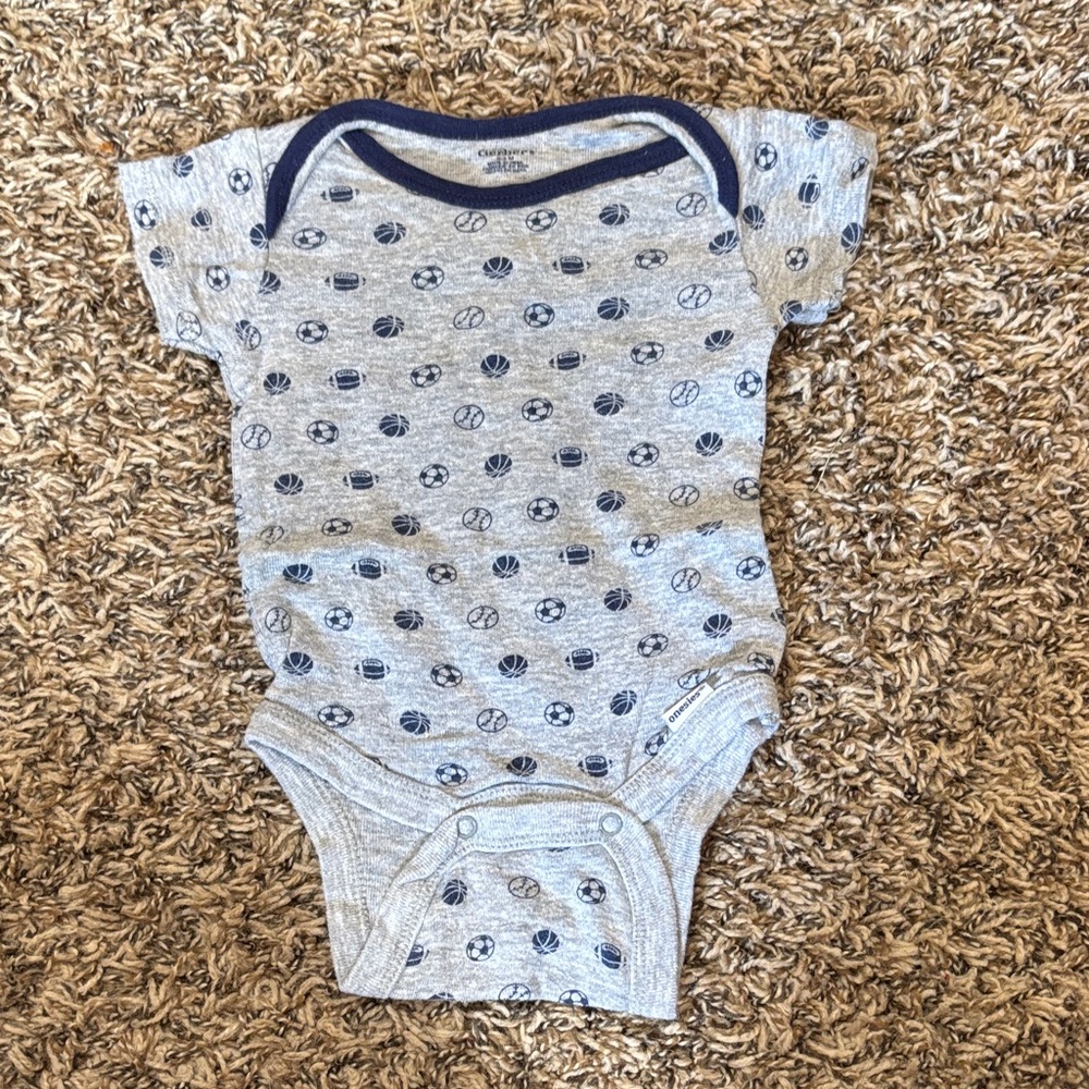 Gerber Gray and Navy Sports Print Bodysuit
